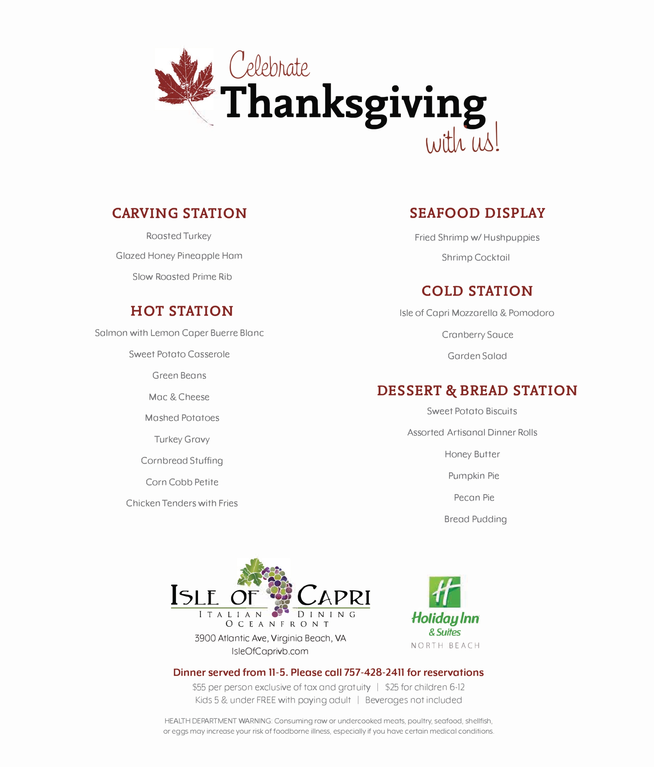 Thanksgiving Menu